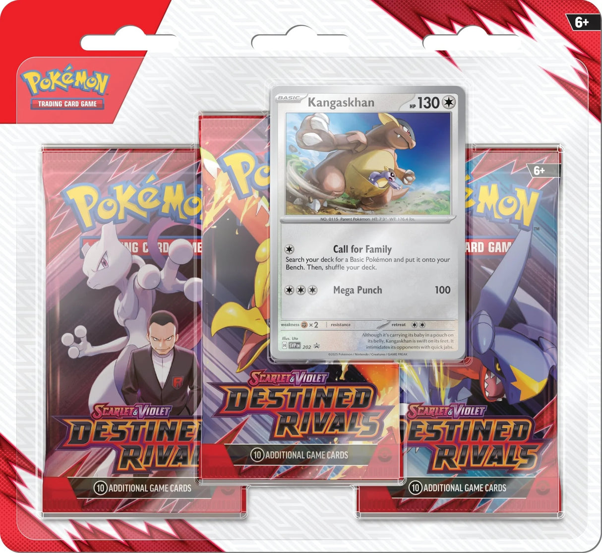 Pokemon TCG: Destined Rivals - 3 Pack Blister - Kangaskhan