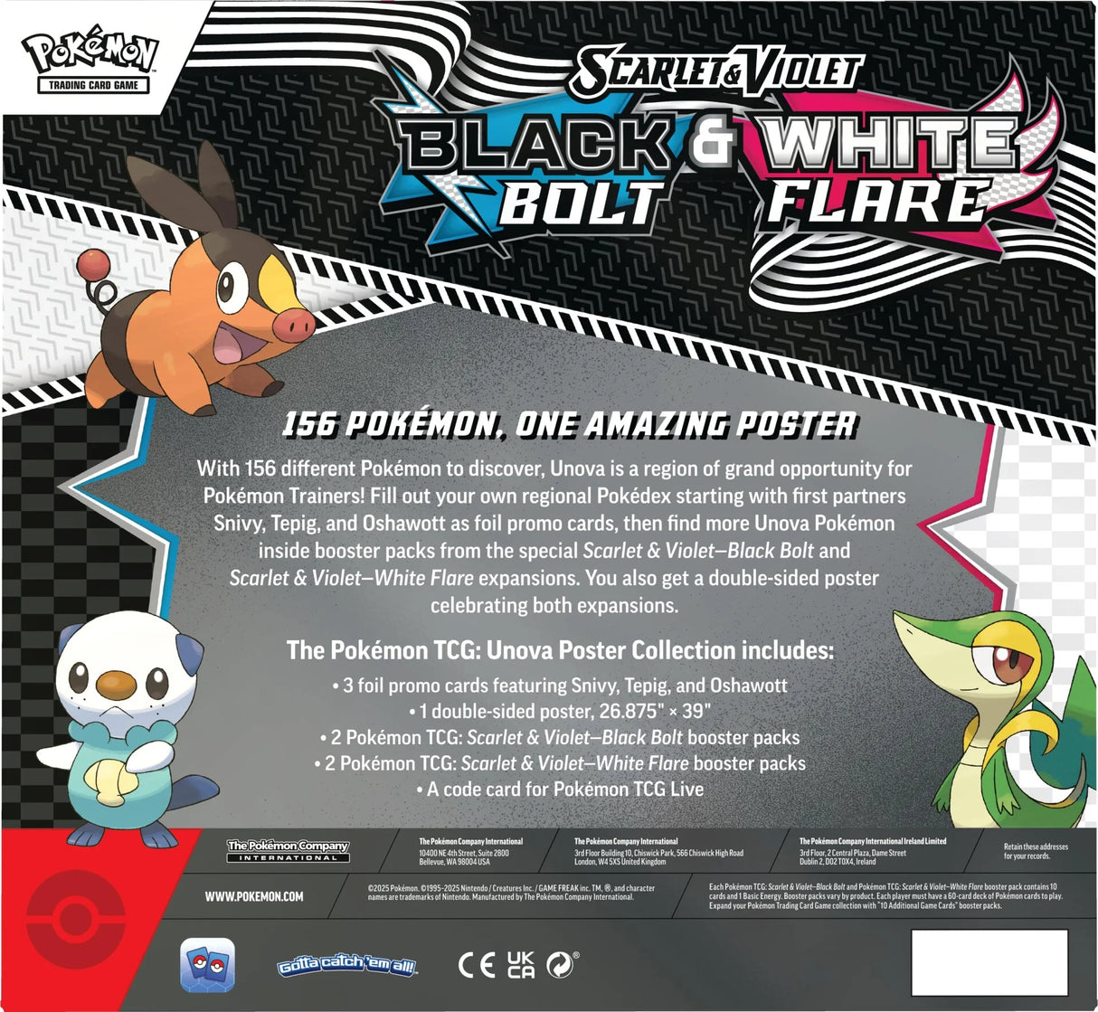 Pokemon TCG: Black Bolt & White Flare - Unova Poster Collection