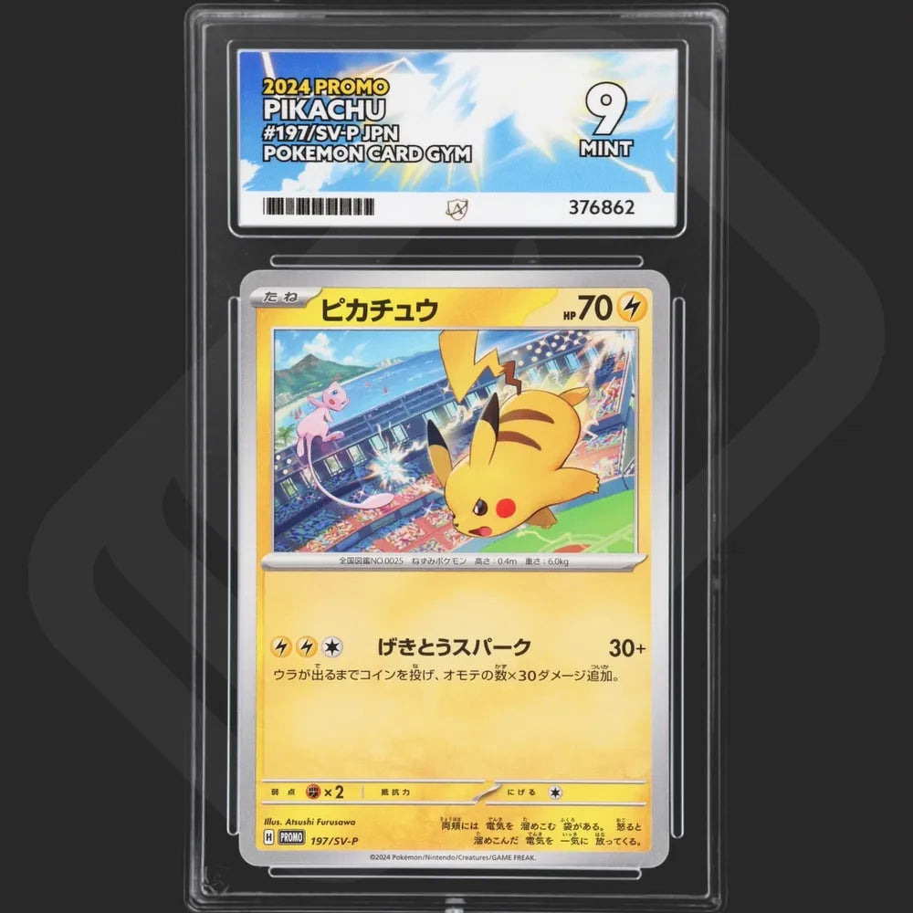 Pokemon - Japanese Gym Card Promo - Pikachu - 197/SV-P - Ace Grading - Grade 9 Mint