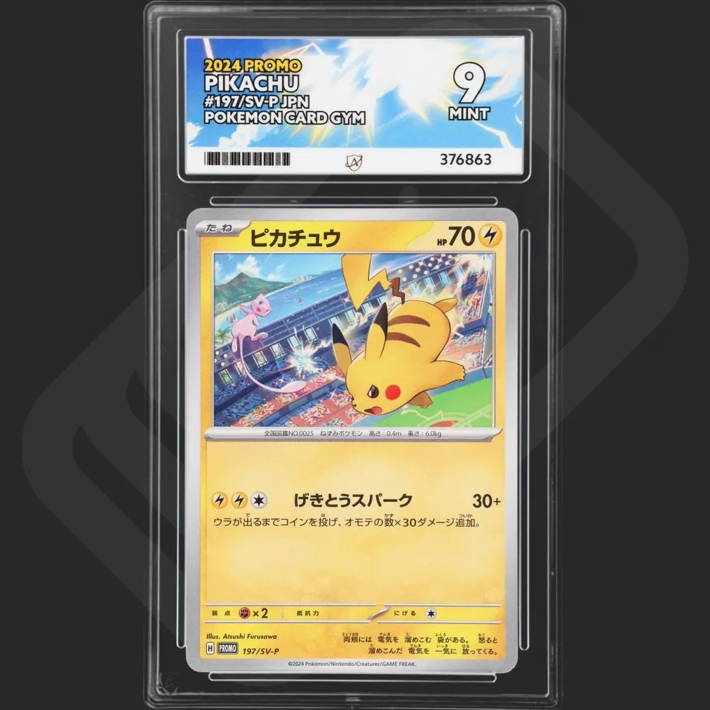 Pokemon - Japanese Gym Card Promo - Pikachu - 197/SV-P - Ace Grading - Grade 9 Mint