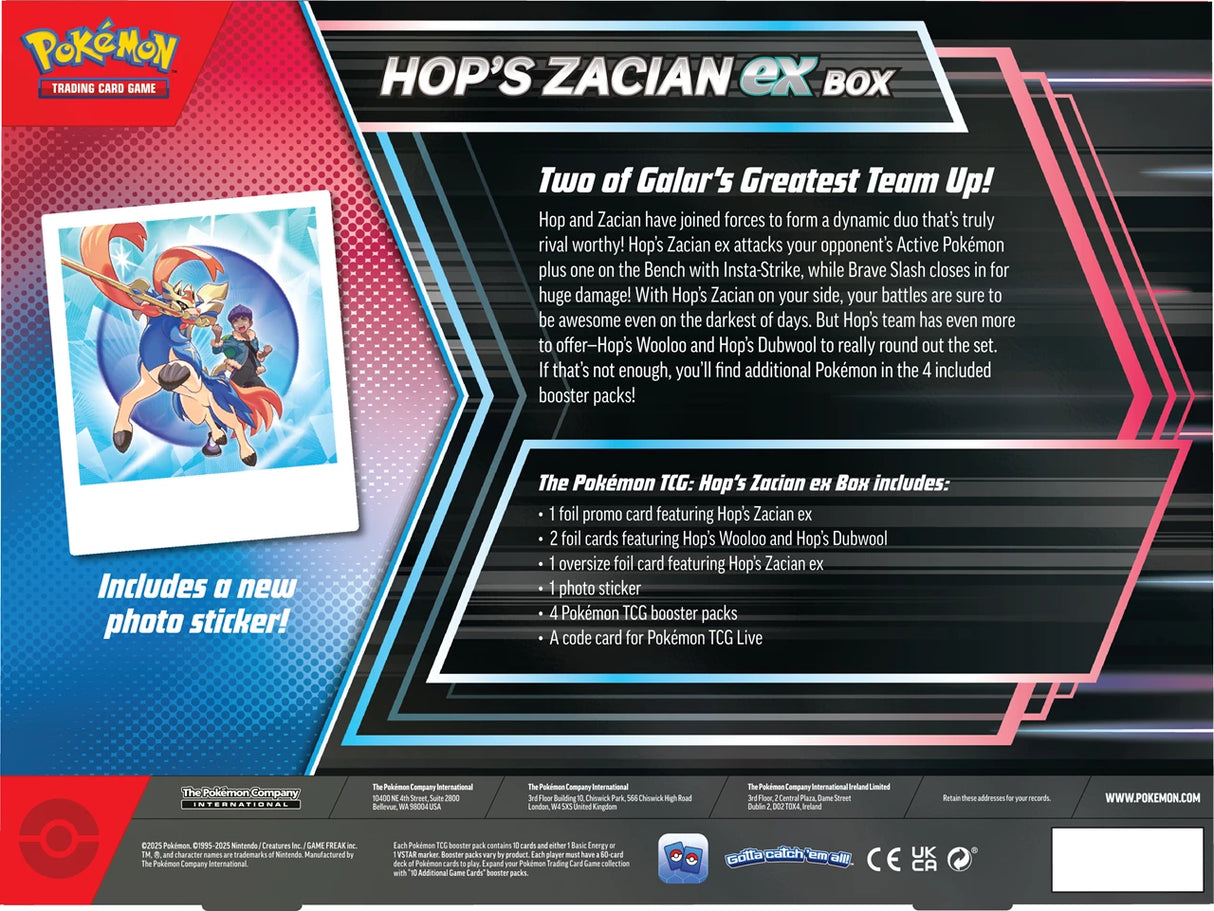 Pokemon TCG: Hop's Zacian Ex Box