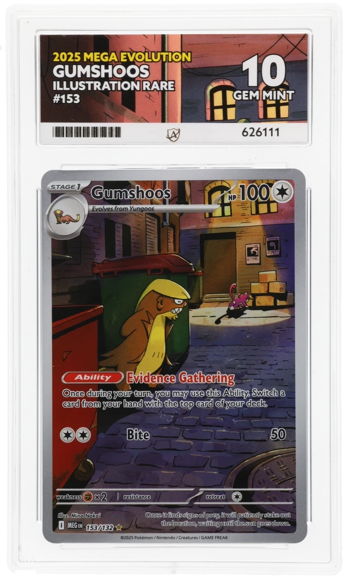 Pokemon - Mega Evolution (2025) - Gumshoos - 153/132 - Ace Grading - Grade 10