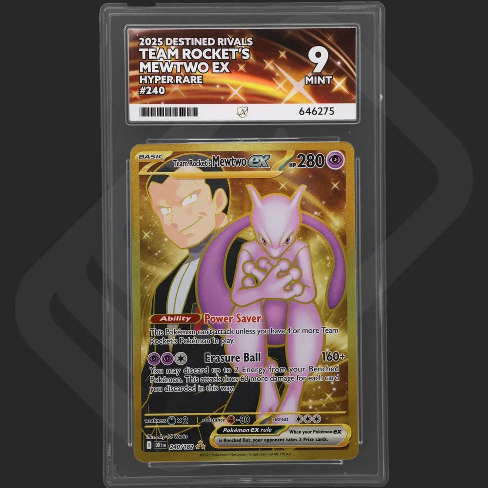 Pokemon - Destined Rivals - Team Rocket's Mewtwo ex - 240/182 - Ace Grading - Grade 9
