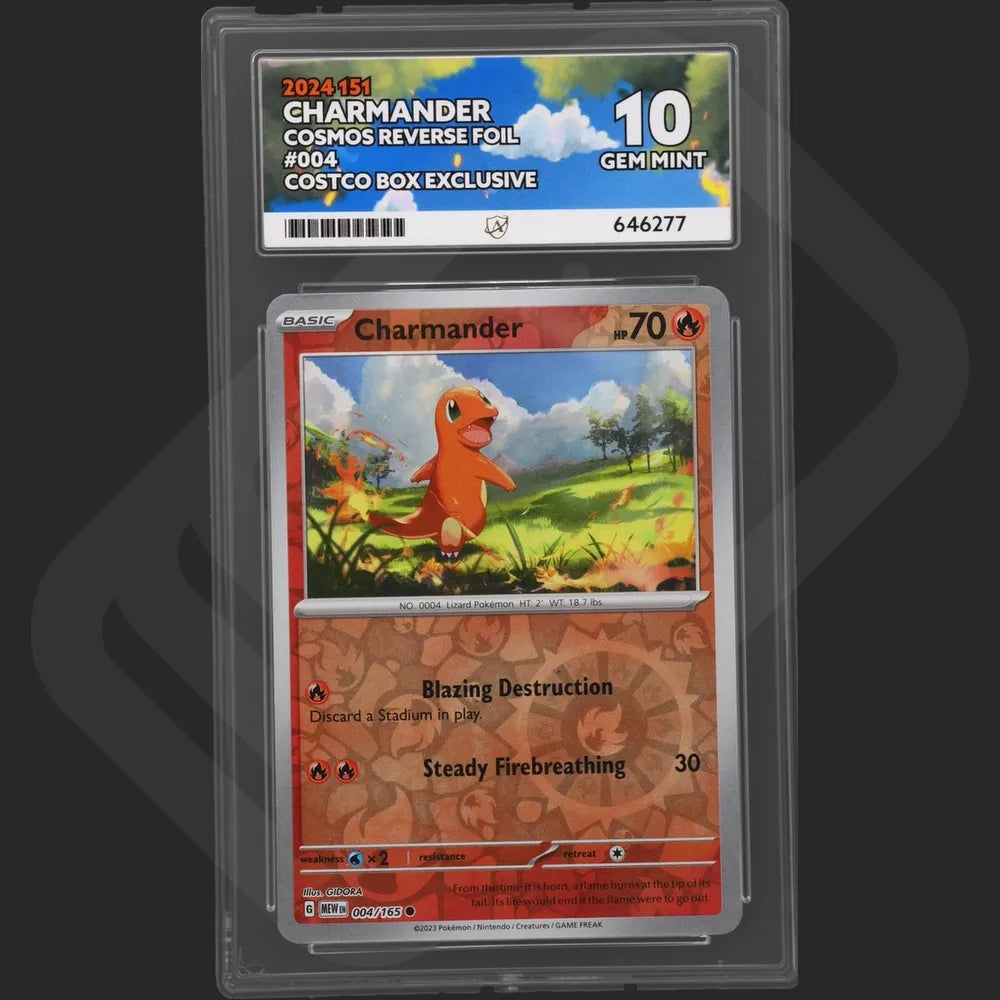 Pokemon - 151 - Charmander - 004/165 - Costco Box Exclusive - Ace Grading - Grade 10