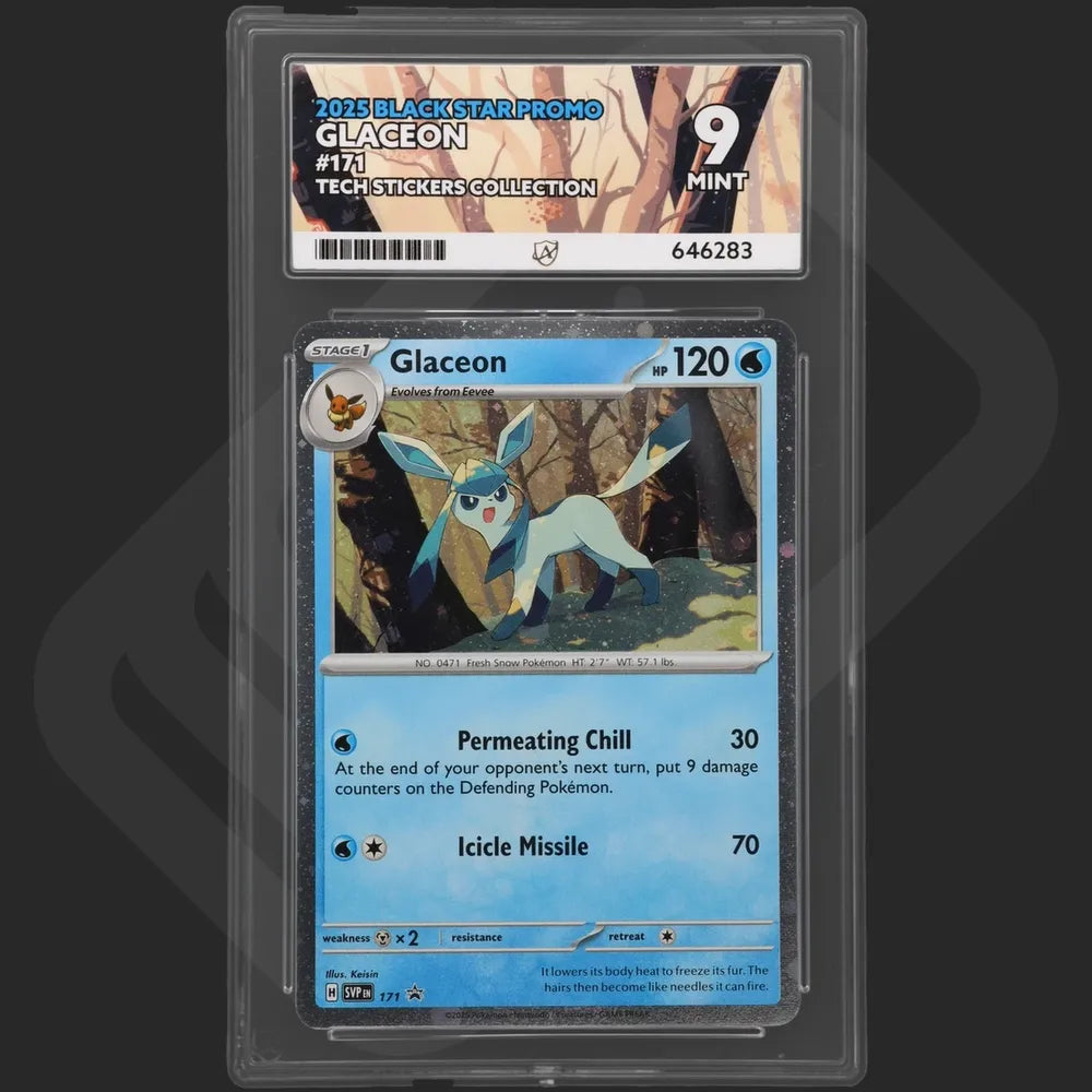 Pokemon - Black Star Promo - Glaceon - 171 - Tech Stickers Collection - Ace Grading - Grade 9