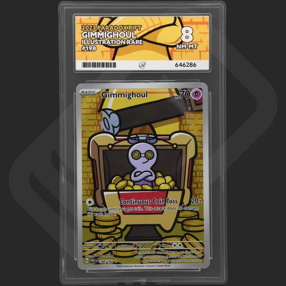 Pokemon - Paradox Rift - Gimmighoul - 198/182 - Ace Grading - Grade 8