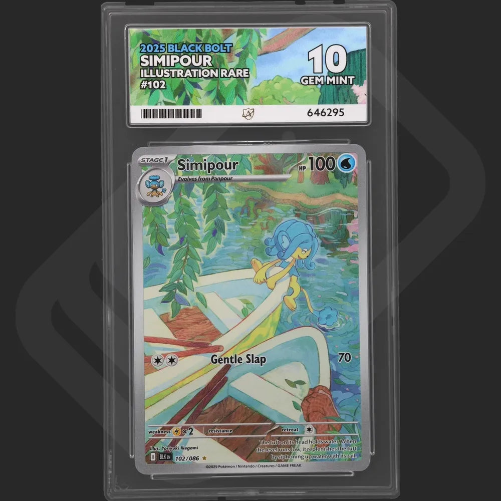 Pokemon - Black Bolt - Simipour - 102/086 - Ace Grading - Grade 10
