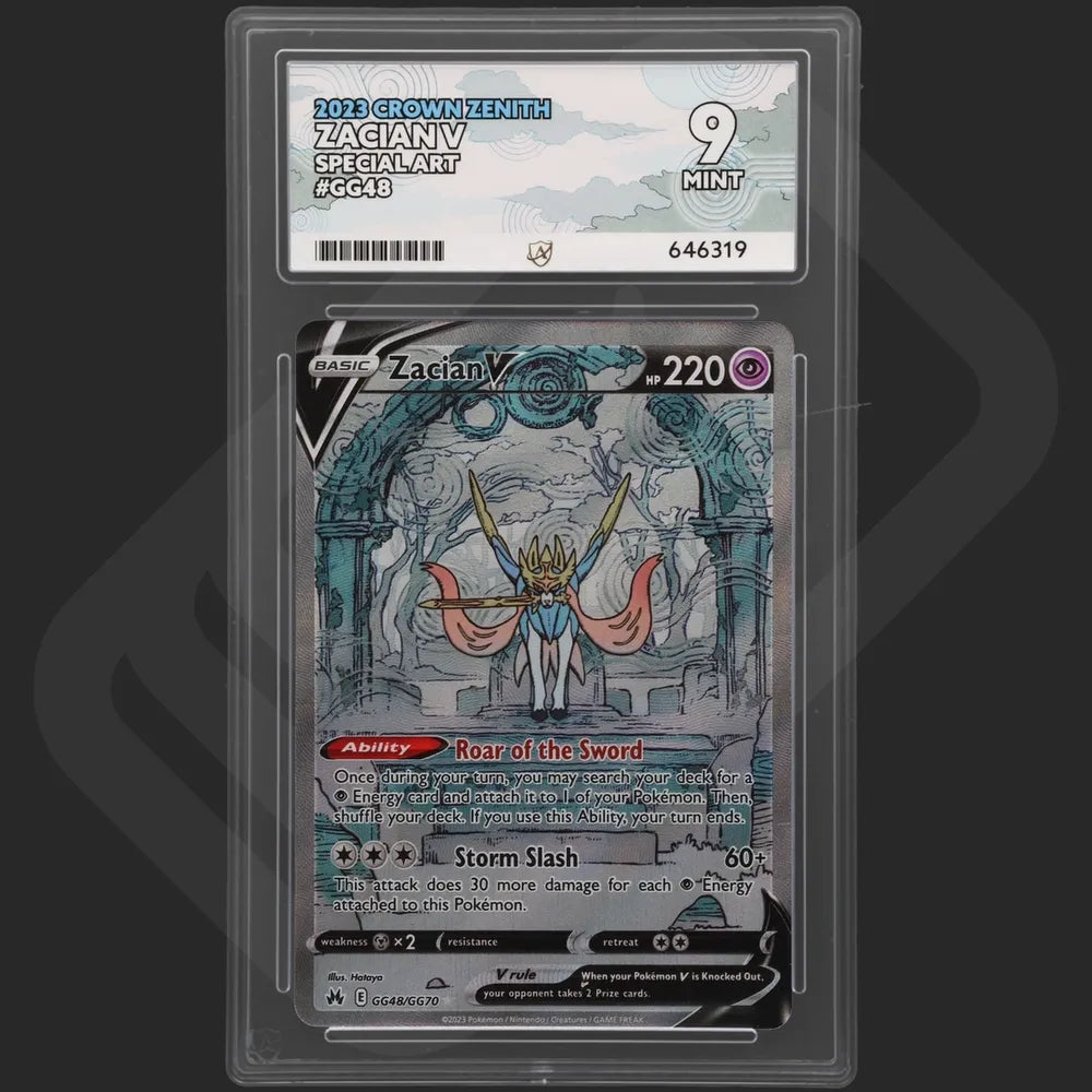 Pokemon - Crown Zenith - Zacian V - GG48/GG70 - Ace Grading - Grade 9
