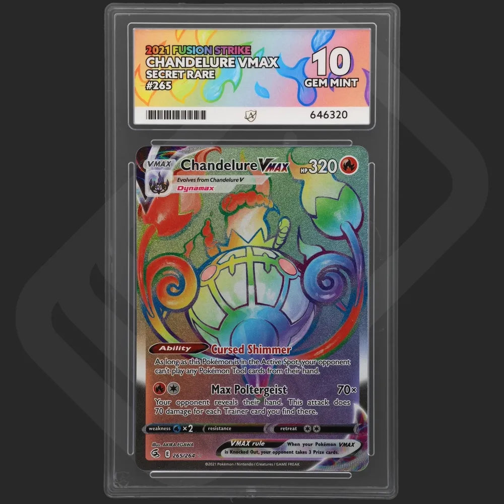 Pokemon - Fusion Strike - Chandelure VMAX - 265/264 - Ace Grading - Grade 10