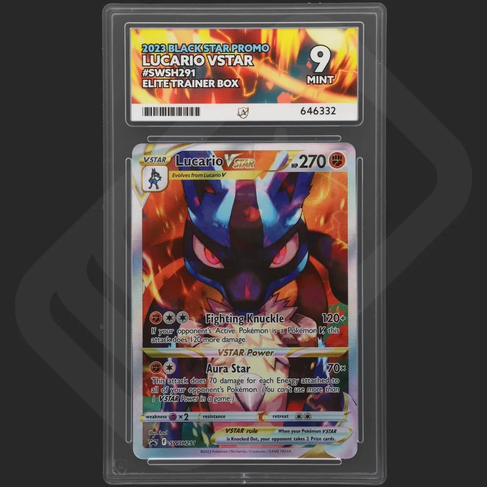 Pokemon - Black Star Promo - Lucario VSTAR - SWSH291 - Elite Trainer Box - Ace Grading - Grade 9