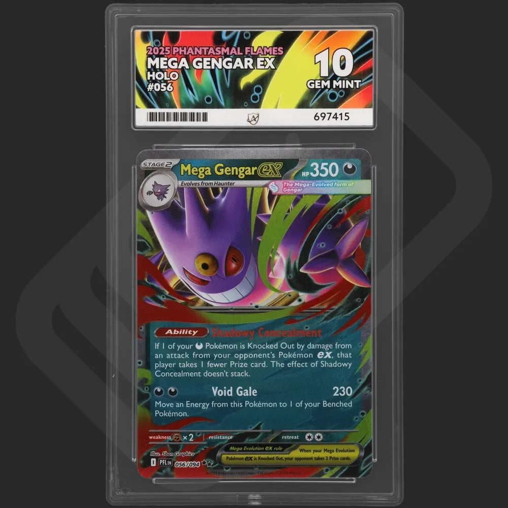 Pokemon - Phantasmal Flames - Mega Gengar ex - 056/094 - Ace Grading - Grade 10