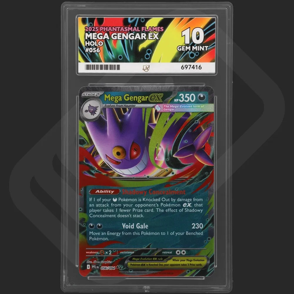 Pokemon - Phantasmal Flames - Mega Gengar ex - 056/094 - Ace Grading - Grade 10