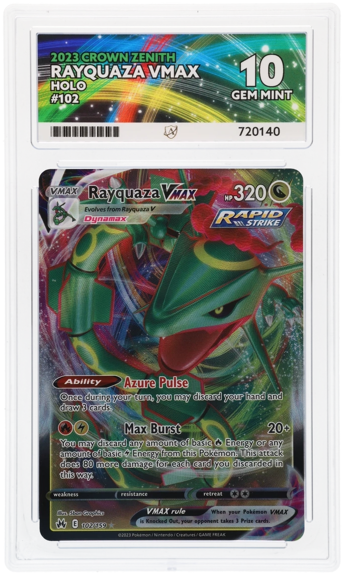 Pokemon - Crown Zenith - Rayquaza VMAX - 102/159 - Ace Grading - Grade 10