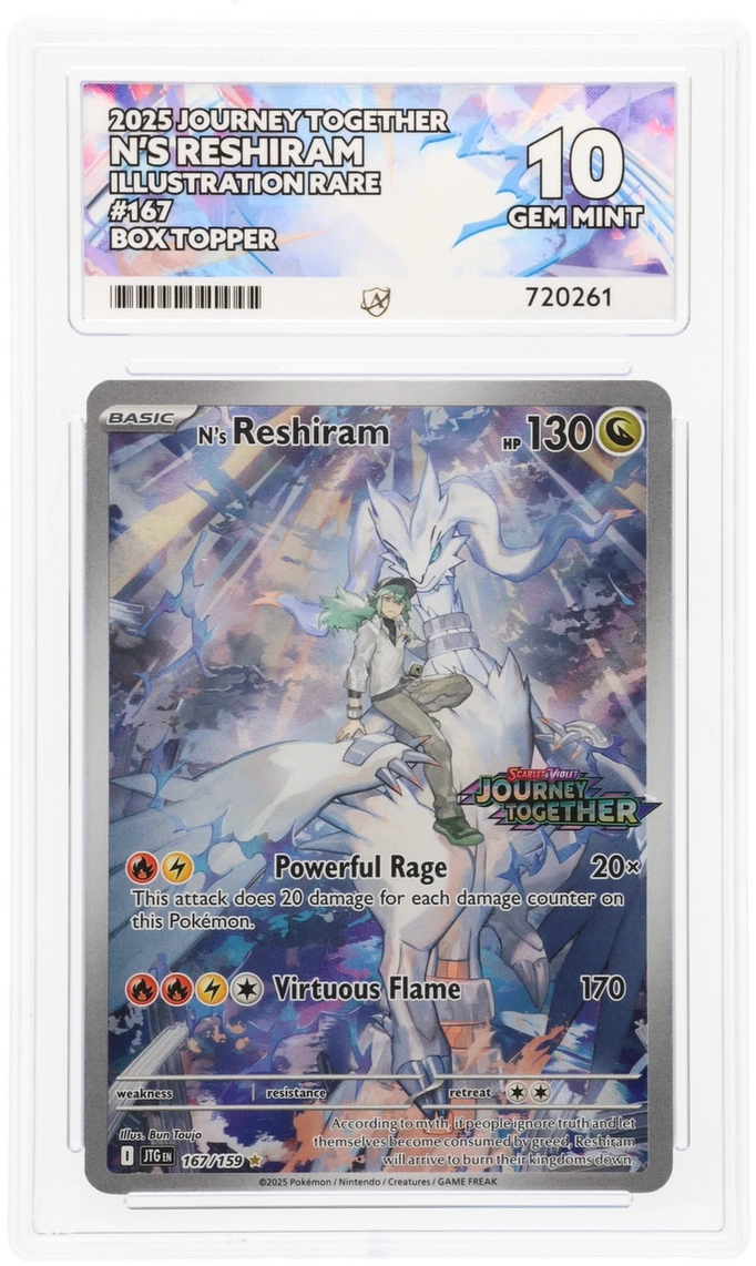 Pokemon - Journey Together - N's Reshiram - 167/159 - Ace Grading - Grade 10