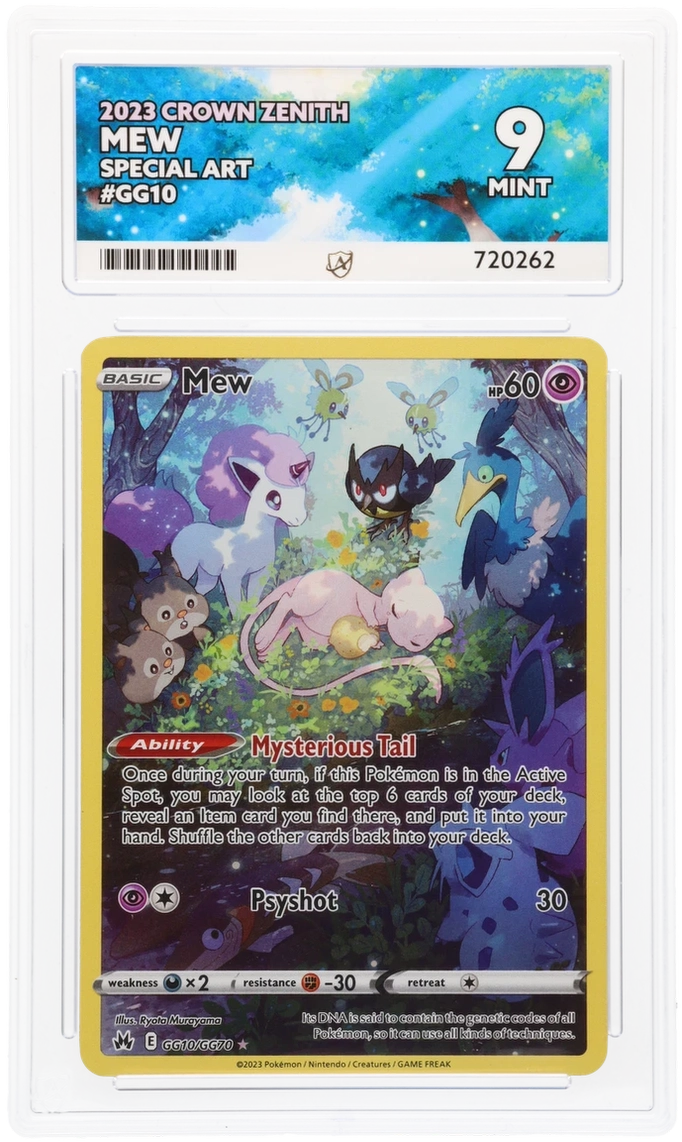 Pokemon - Crown Zenith - Mew - GG10/GG70 - Ace Grading - Grade 9