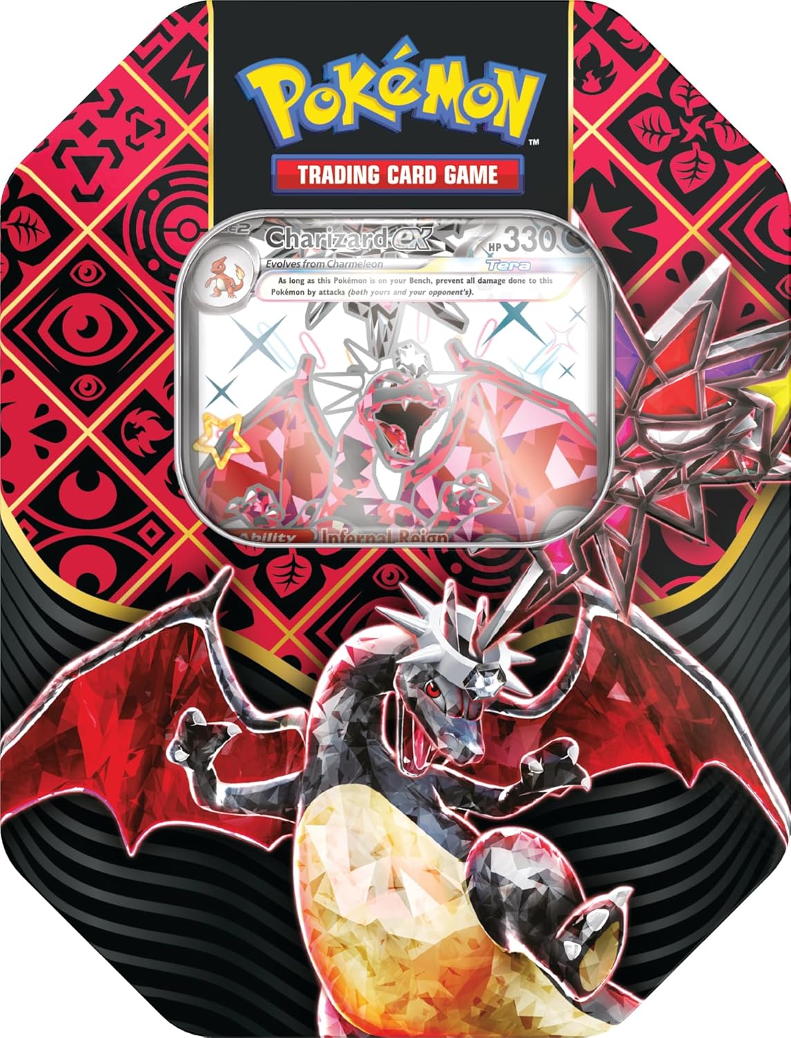 Pokemon TCG: Paldean Fates - 4-Booster Tin - Shiny Charizard