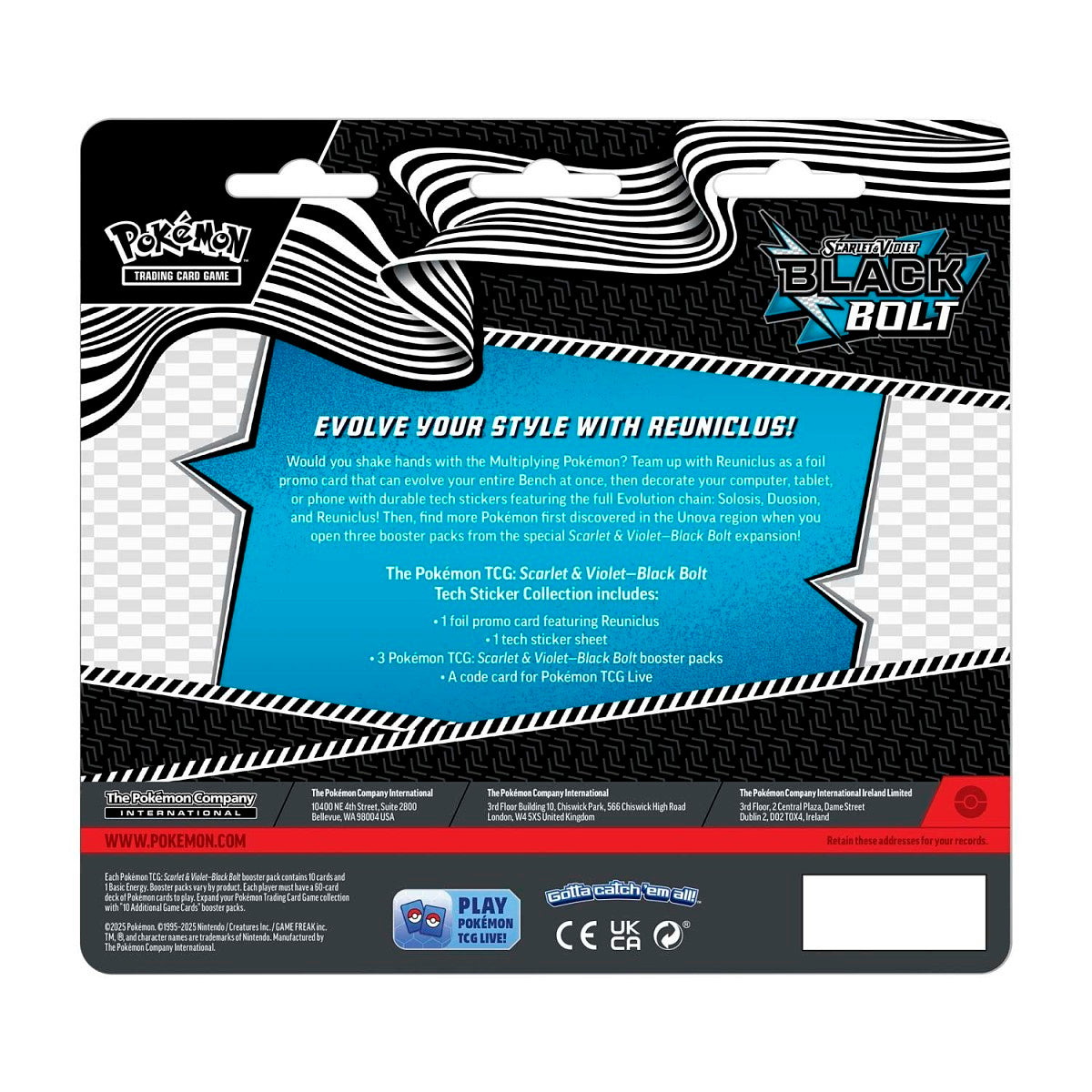 Pokemon TCG: Black Bolt - Tech Sticker Collection - Reuniclus