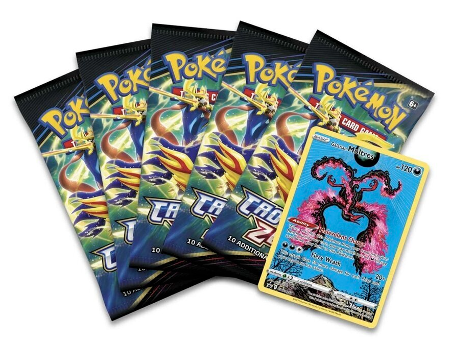 Pokemon TCG: Crown Zenith - 5-Booster Tin - Galarian Moltres