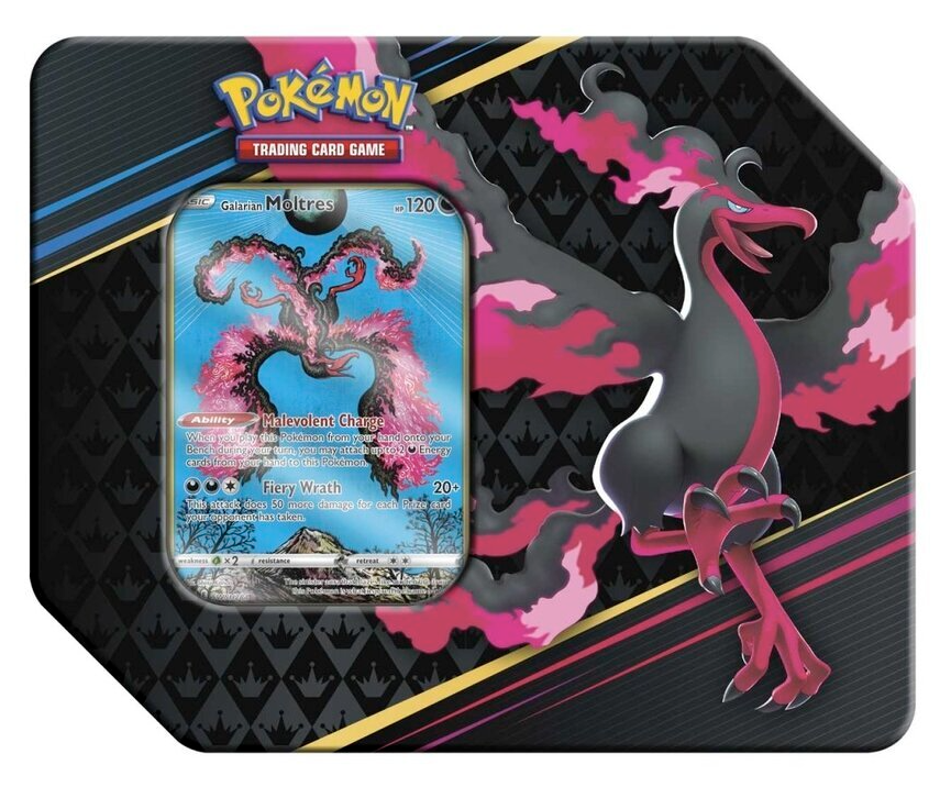 Pokemon TCG: Crown Zenith - 5-Booster Tin - Galarian Moltres