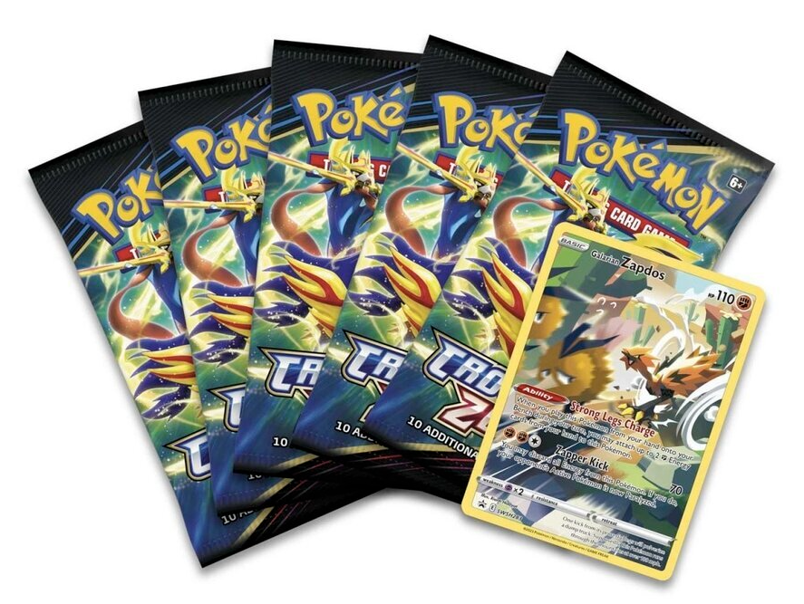 Pokemon TCG: Crown Zenith - 5-Booster Tin - Galarian Zapdos