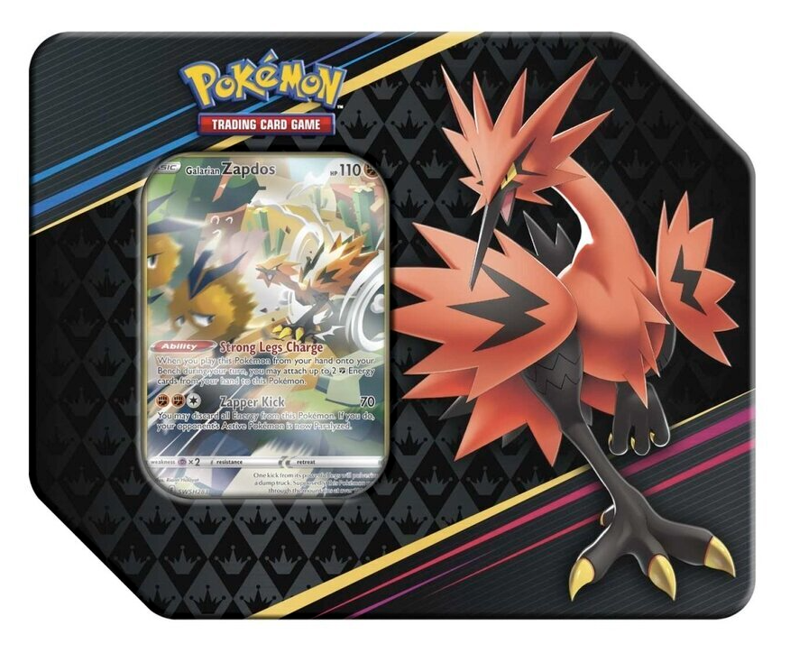 Pokemon TCG: Crown Zenith - 5-Booster Tin - Galarian Zapdos
