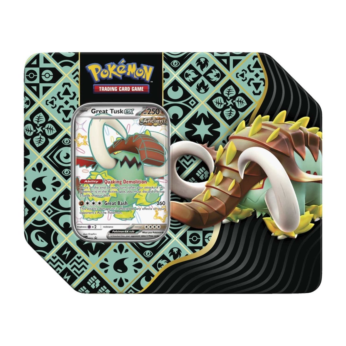 Pokemon TCG: Paldean Fates - 5-Booster Tin - Shiny Great Tusk