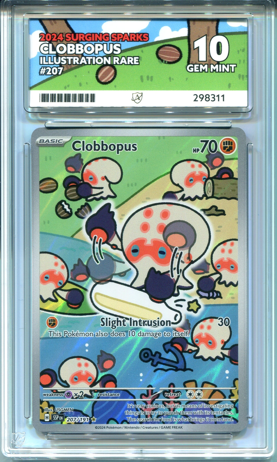 Pokemon - Surging Sparks - Clobbopus - 207/191 - Ace Grading - Grade 10 Gem Mint
