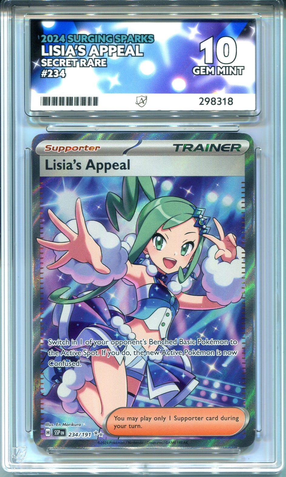 Pokemon - Surging Sparks - Lisia's Appeal - 234/191 - Ace Grading - Grade 10 Gem Mint