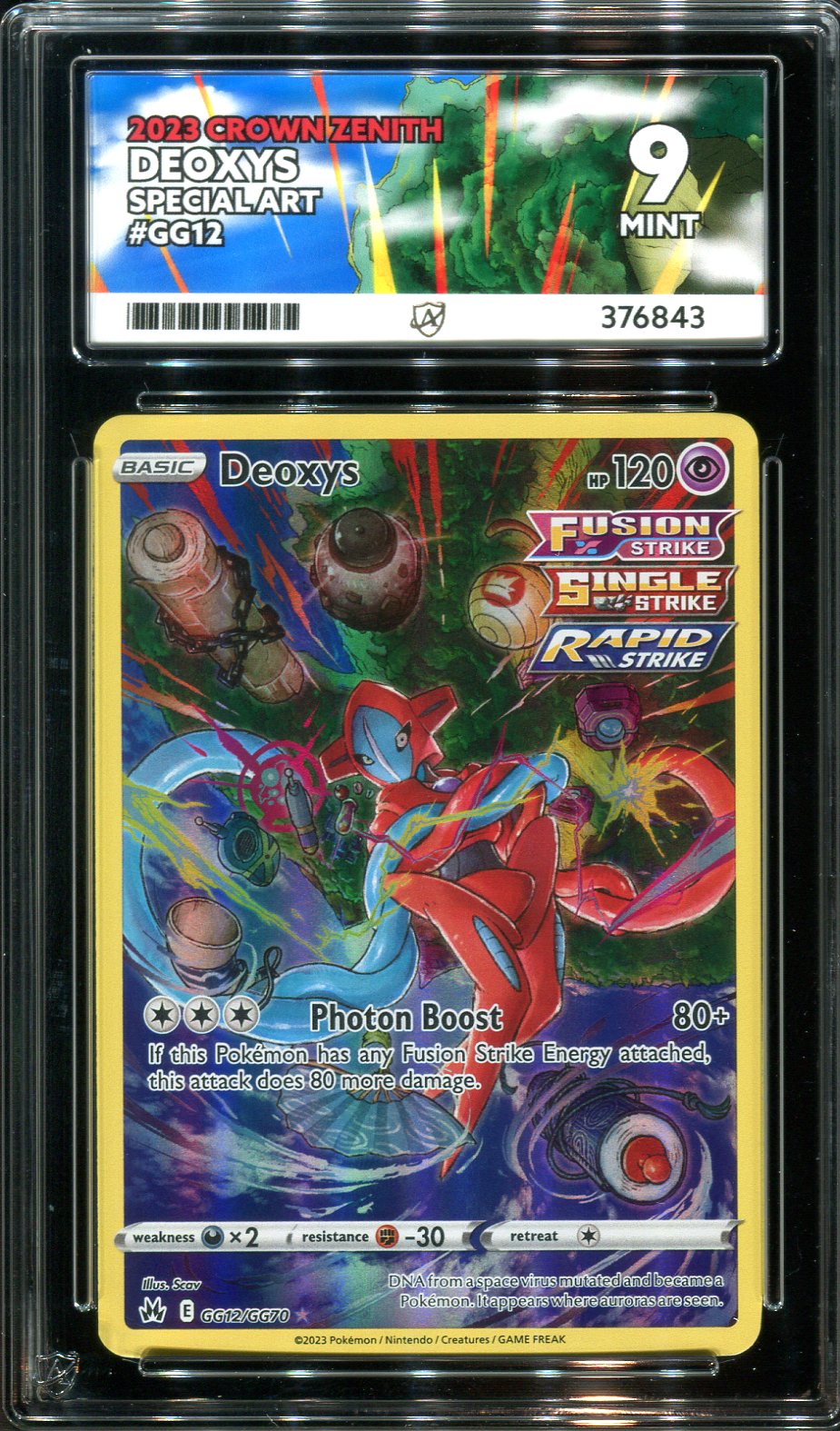 Pokemon - Crown Zenith - Deoxys - GG12/GG70 - Ace Grading - Grade 9 Mint