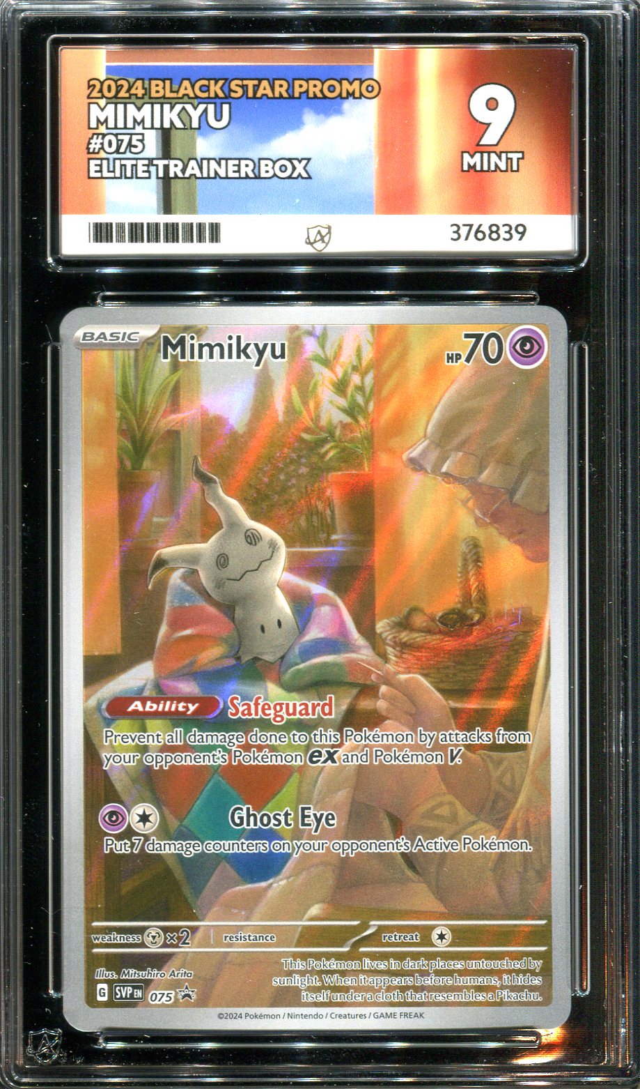 Pokemon - Black Star Promo - Mimikyu - 075 - Ace Grading - Grade 9 Mint