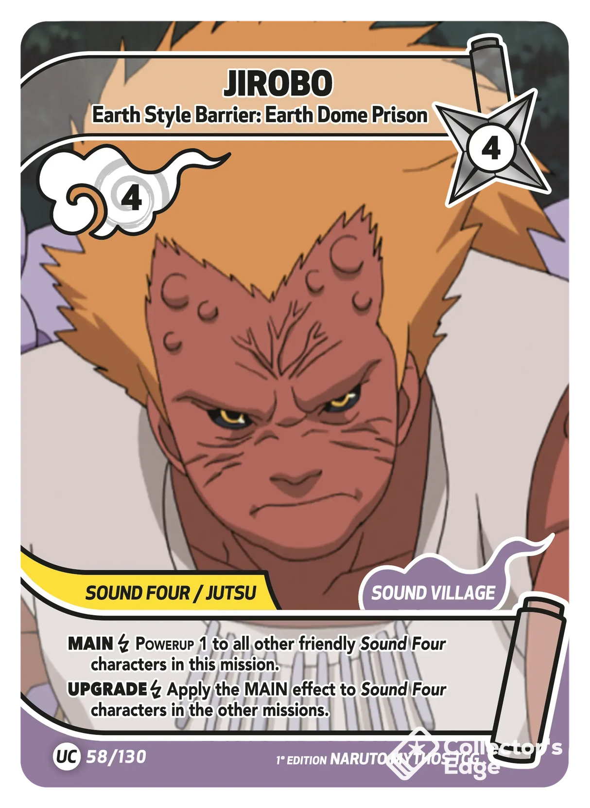 Naruto Mythos - Set 01 - Jirobo - Earth Style Barrier: Earth Dome Prison - 058/130 - Full Art