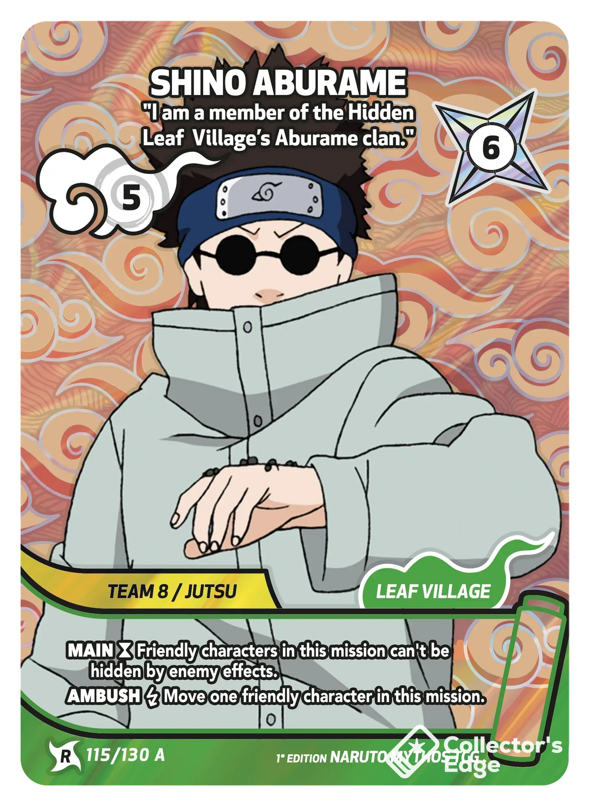 Naruto Mythos - Set 01 - Shino Aburame - I am a member of the Hidden Leaf Village’s Aburame clan. - 115/130 - Standard