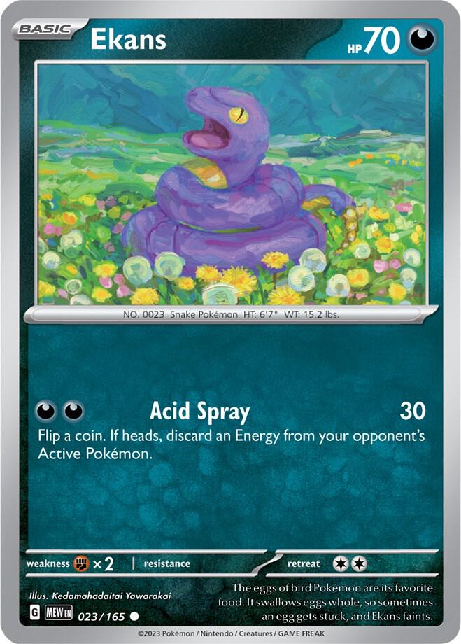 Pokemon - 151 - Ekans - 023/165 - Reverse Holofoil