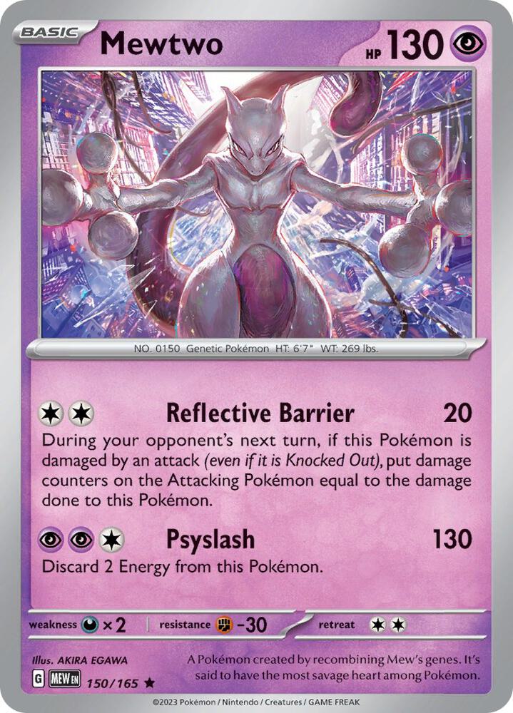 Pokemon - 151 - Mewtwo - 150/165 - Reverse Holofoil