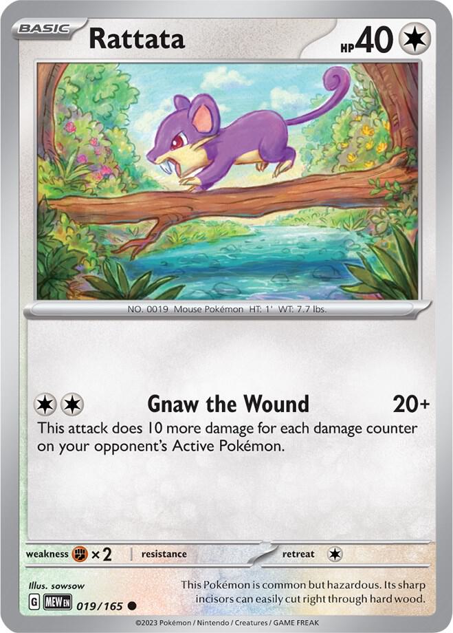 Pokemon - 151 - Rattata - 019/165 - Reverse Holofoil