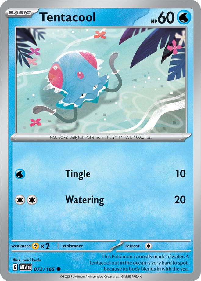 Pokemon - 151 - Tentacool - 072/165 - Reverse Holofoil