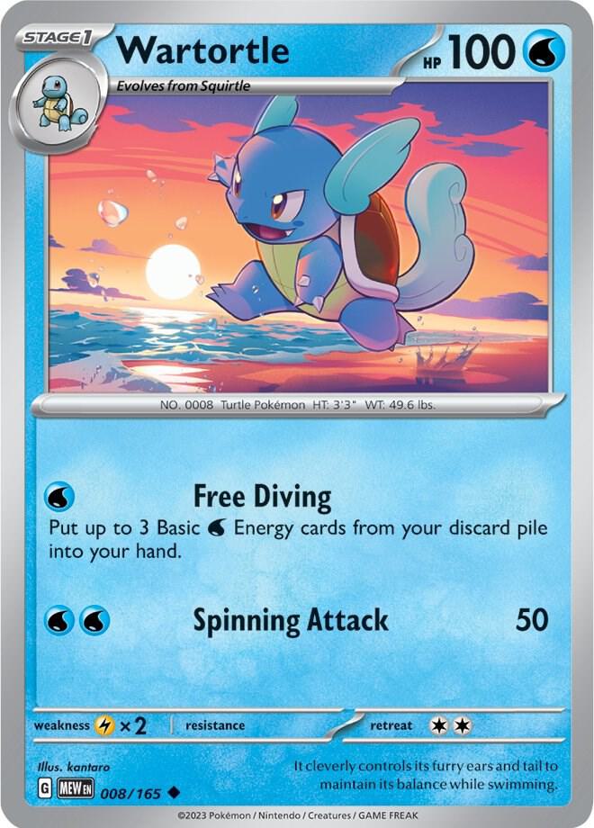 Pokemon - 151 - Wartortle - 008/165 - Reverse Holofoil