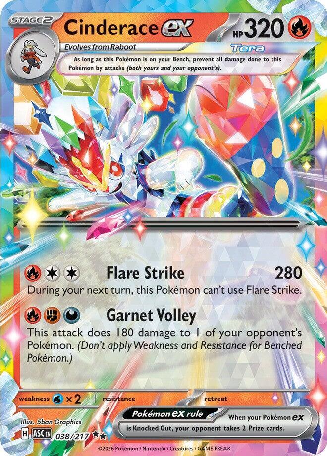 Pokemon - Ascended Heroes - Cinderace ex - 038/217 - Holofoil