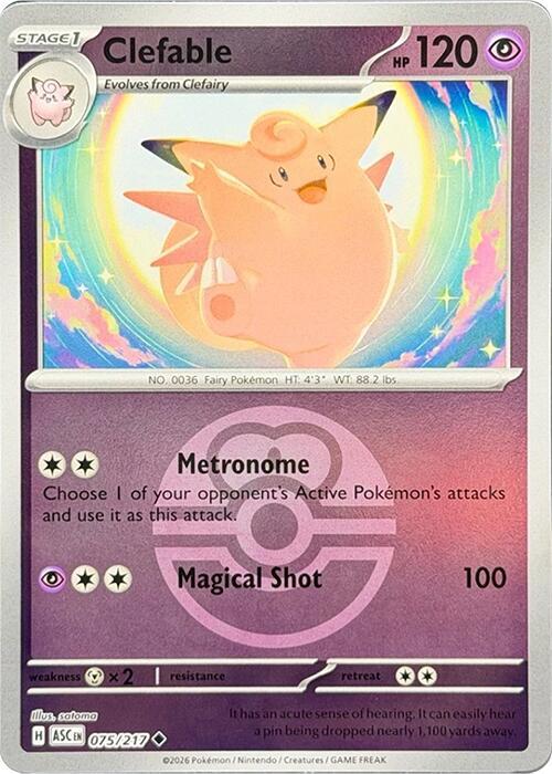 Pokemon - Ascended Heroes - Clefable - 075/217 - Love Ball