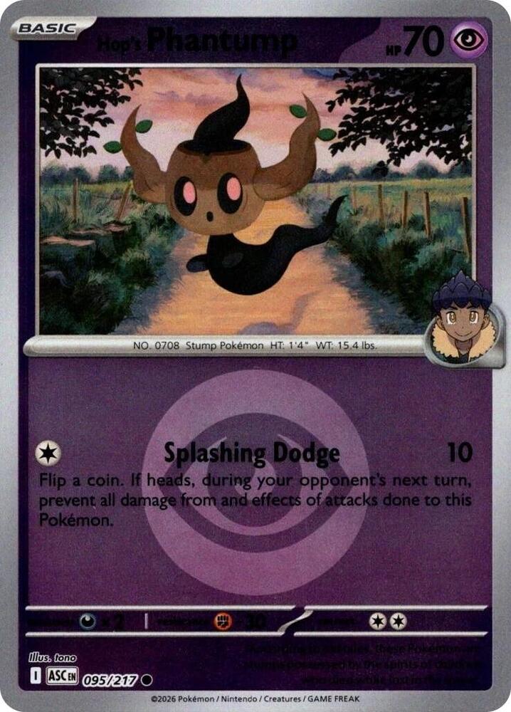 Pokemon - Ascended Heroes - Hop's Phantump - 095/217 - Energy Symbol Pattern