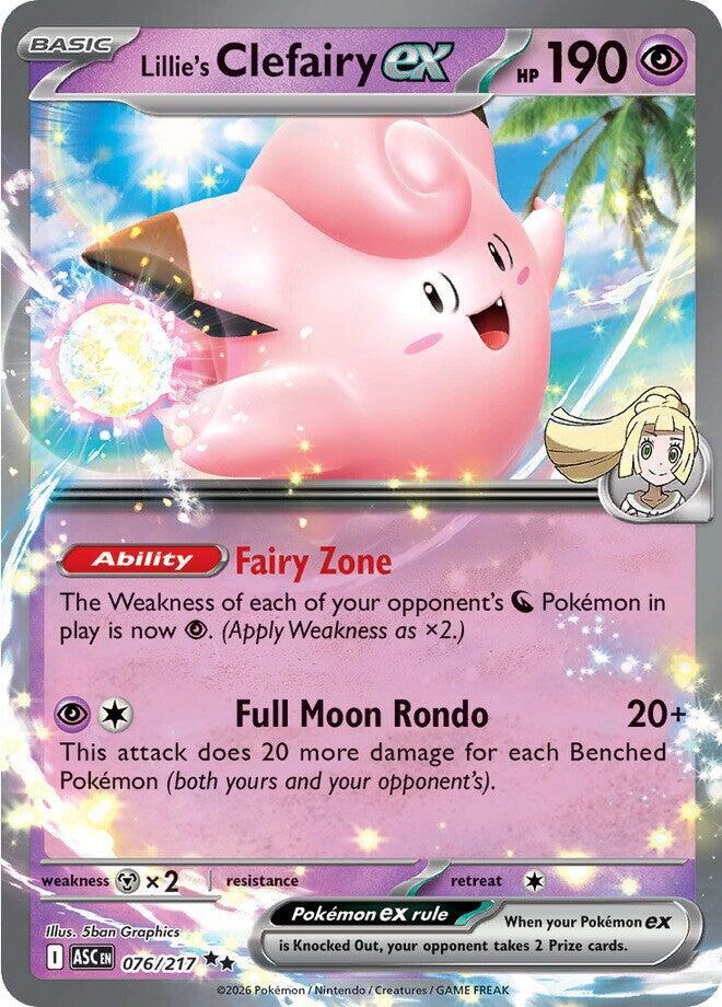 Pokemon - Ascended Heroes - Lillie's Clefairy ex - 076/217 - Holofoil