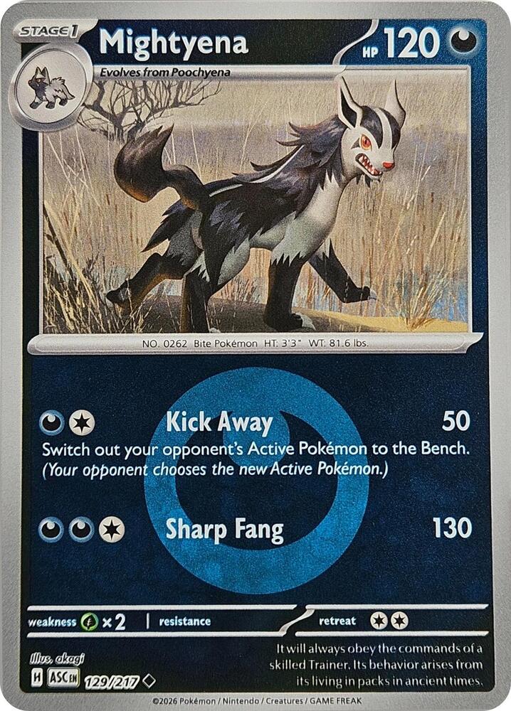 Pokemon - Ascended Heroes - Mightyena - 129/217 - Energy Symbol Pattern