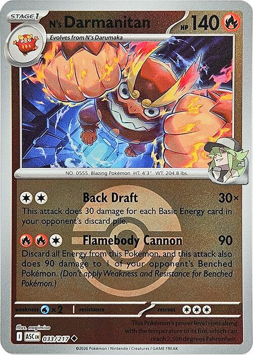 Pokemon - Ascended Heroes - N's Darmanitan - 033/217 - Poke Ball