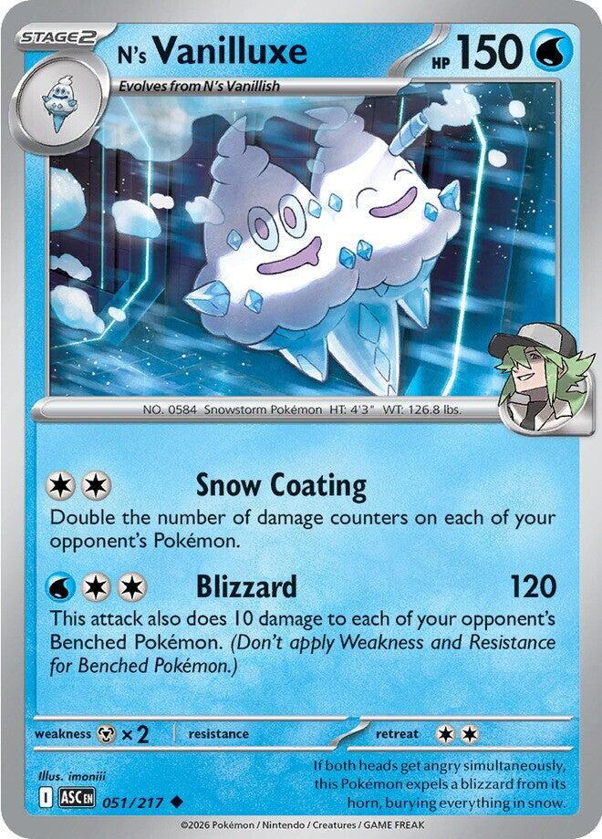 Pokemon - Ascended Heroes - N's Vanilluxe - 051/217 - Energy Symbol Pattern