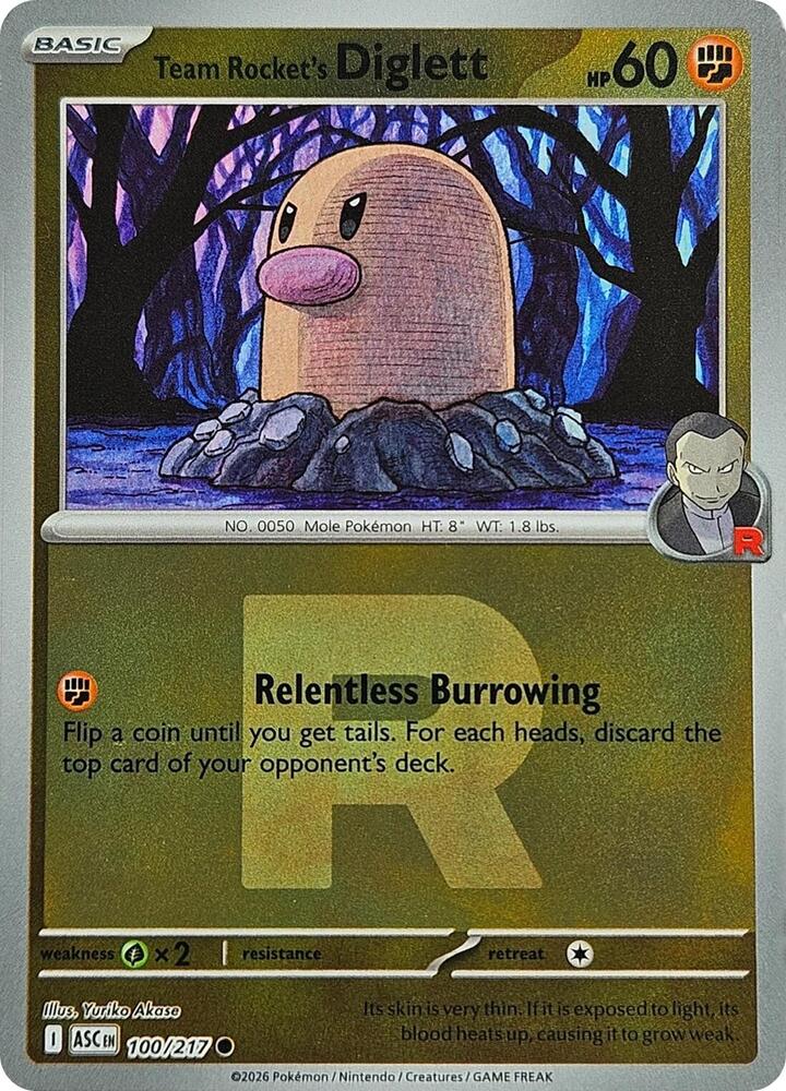 Pokemon - Ascended Heroes - Team Rocket's Diglett - 100/217 - Team Rocket