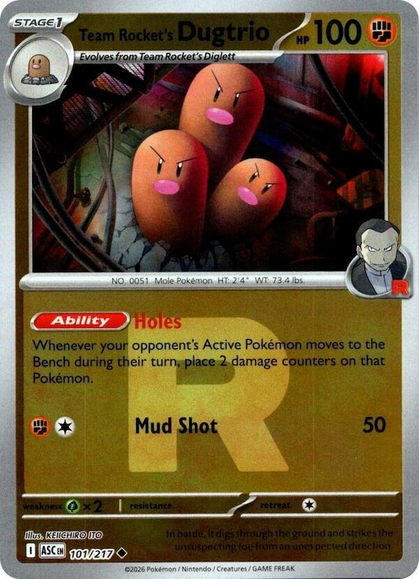 Pokemon - Ascended Heroes - Team Rocket's Dugtrio - 101/217 - Team Rocket