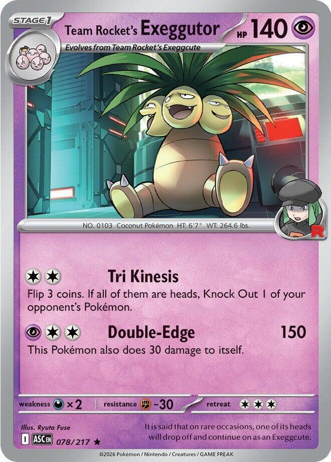 Pokemon - Ascended Heroes - Team Rocket's exeggutor - 078/217 - Team Rocket