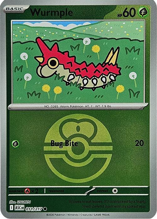 Pokemon - Ascended Heroes - Wurmple - 011/217 - Love Ball