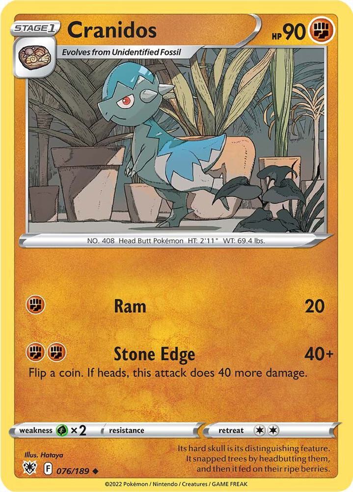 Pokemon - Astral Radiance - Cranidos - 076/189 - Reverse Holofoil