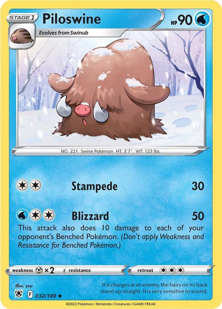 Pokemon - Astral Radiance - Piloswine - 032/189 - Reverse Holofoil